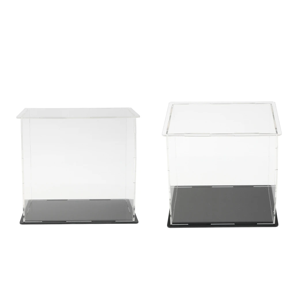 2pcs Clear Acrylic Display Box Case Model Display Dustproof 13.5x10x13cm