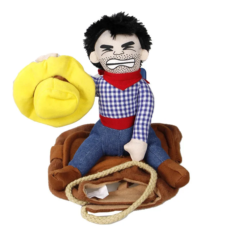 Novelty Dog Costume Funny Crazy Cowboy Cosplay Pet Dog clothes Dressing up Jacket Chihuahua Yorkshire Poodle Cowboy Dog Clothing  6