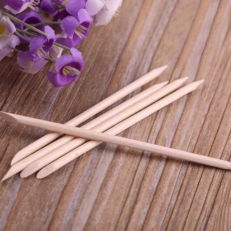 100Pcs/pack Nail Art Orange Wood Sticks Wooden Sticks Palo De Madera