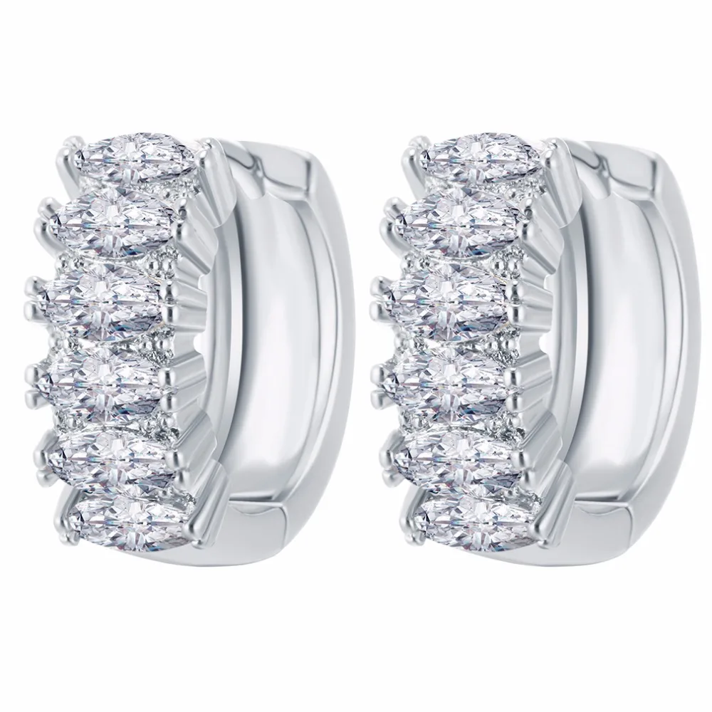 1Pair Summer Fine & Fashion Charm Silver Gold Oval AAA Zircon Love Multicolor Bohemia Style Earrings for Women Jewelry Earrings