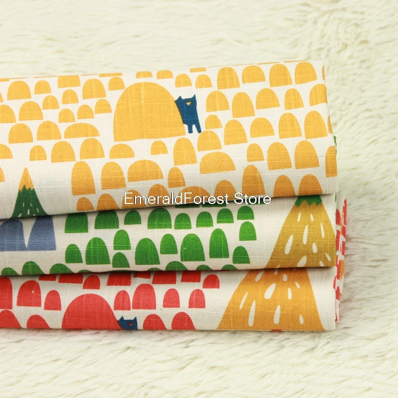 

High quality Taiwan cotton, Nordic style geometric print fabric, handmade DIY gold bag clothing dress fabric 90cmx110cm