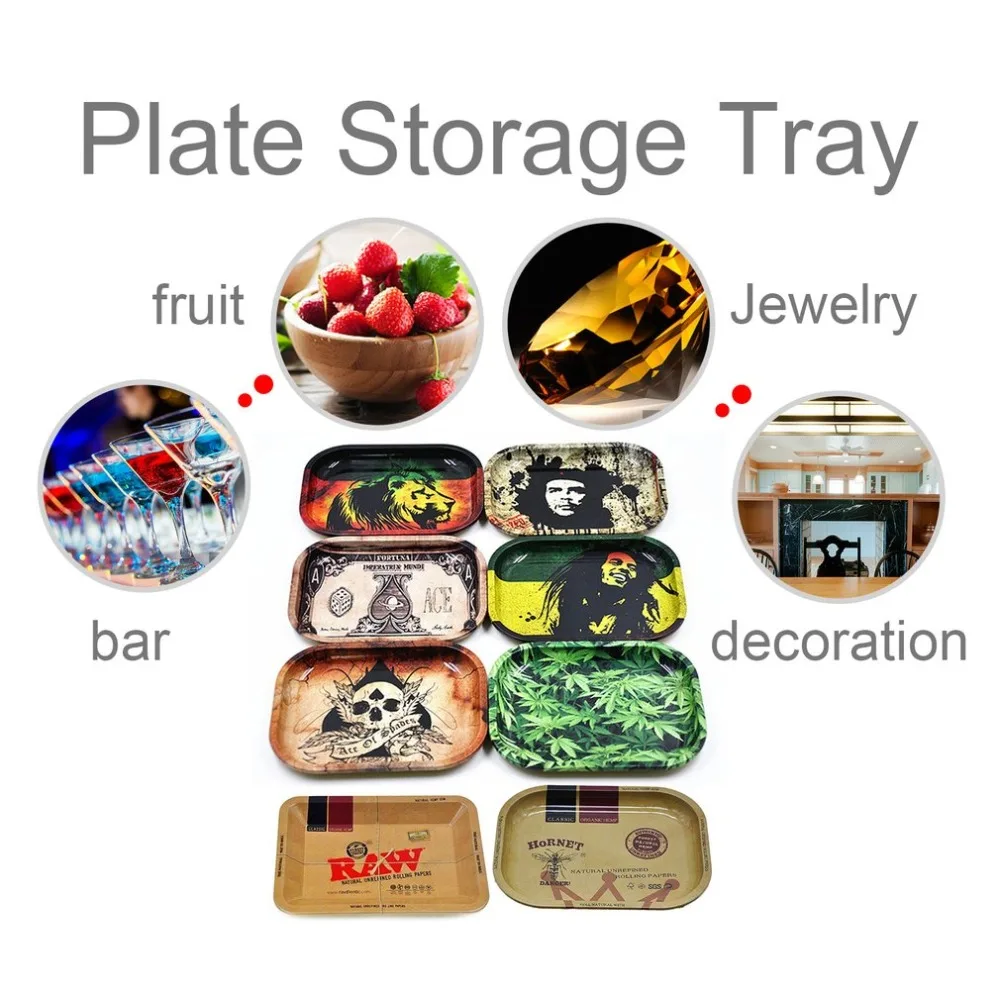 Durable Metal Storage Tray  Snack Dried Fruit Storage Organizer Dessert Food Plate Rectangle Rolling Trays Decorative Dish Tray