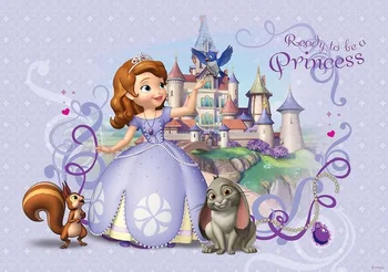

7X5FT Vinyl Princess Palace Castle Animal Pets Crown Custom Photo Studio Backdrop Background for newborn baby shower photo