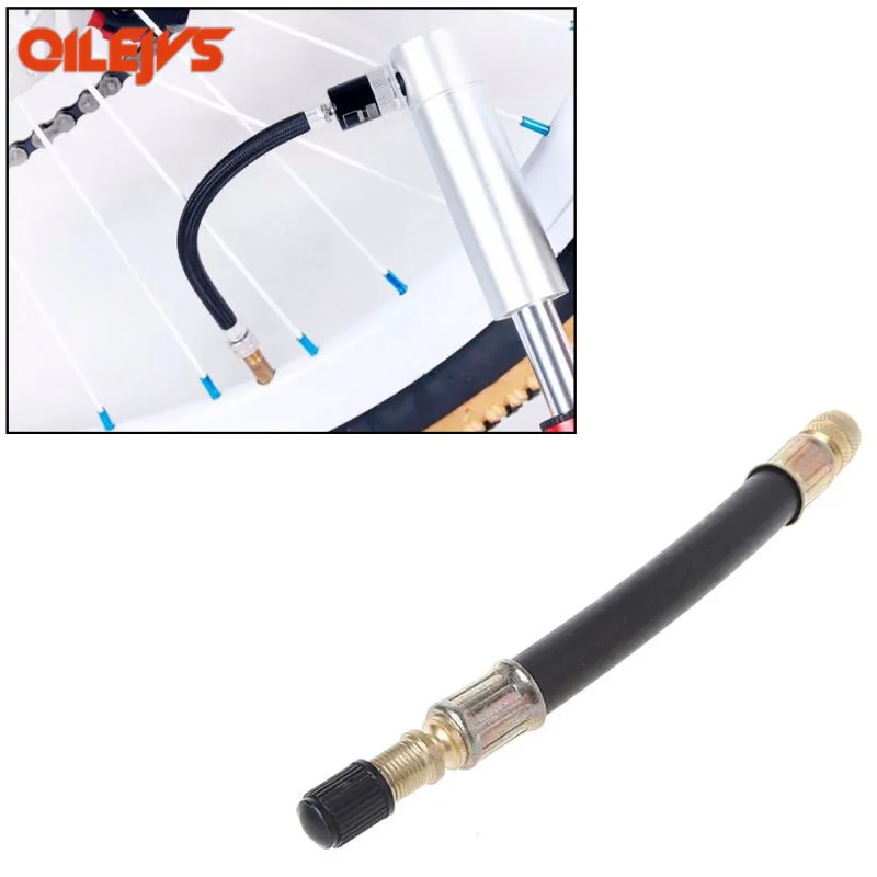 Bicycle Pump Valve Extender Extension Tube Rubber Inflator Pipe Hose