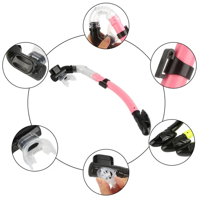 1pc Diving Snorkel Full Dry Silicone Snorkel PVC Soft Diving Tube Breathing Tube For Swimming Equipment Outdoor Water Sports