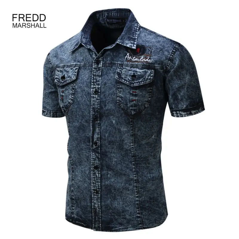 big men's denim shirts