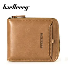 

2 folds Purses wallet baellerry retro men's wallet horizontal zipper bag card bag youth purse Hot Sale