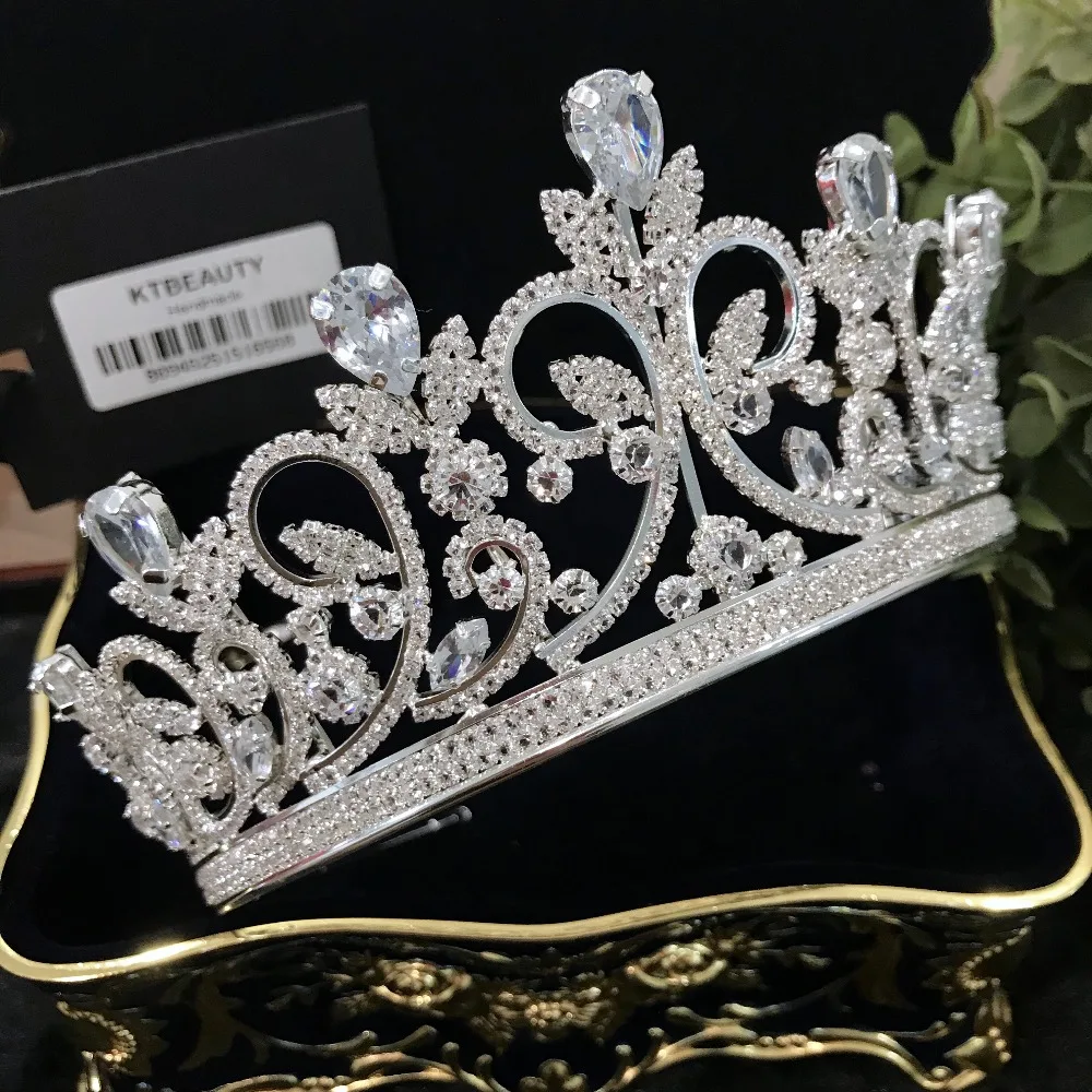 

New Luxury A+ Zircon Crown Bridal Tiaras Diadem Rhinestones Women Royal Bridal Queen Princess Pageant Party Crown Bridesmaids