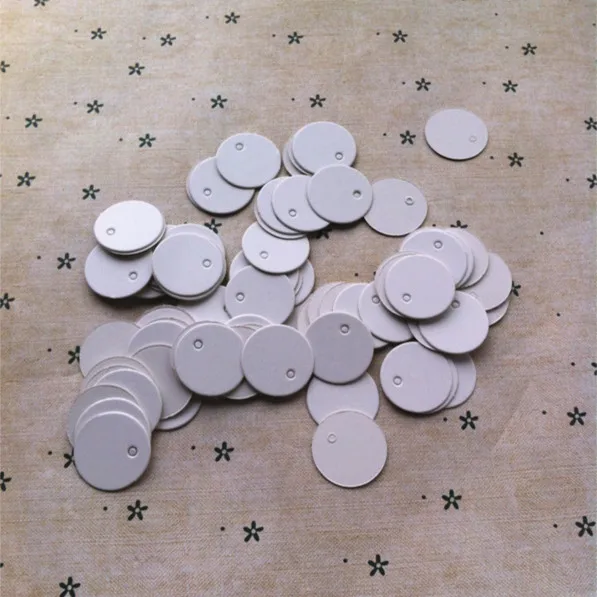 

100pcs Brown Kraft Paper Tags White Round Paper Cards Wedding Gift Decorating Tag Mini Round Food Label 2*2cm