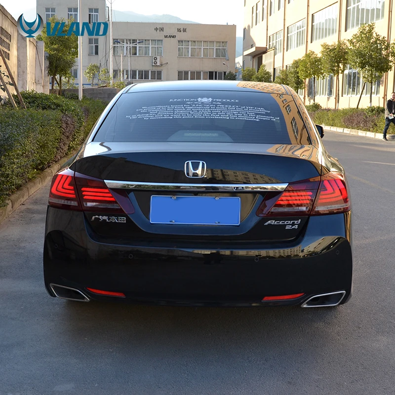 Vland завод для Led задний фонарь для Honda Accord 2013- с мигающим сигналом+ Led подвижный хвост светильник