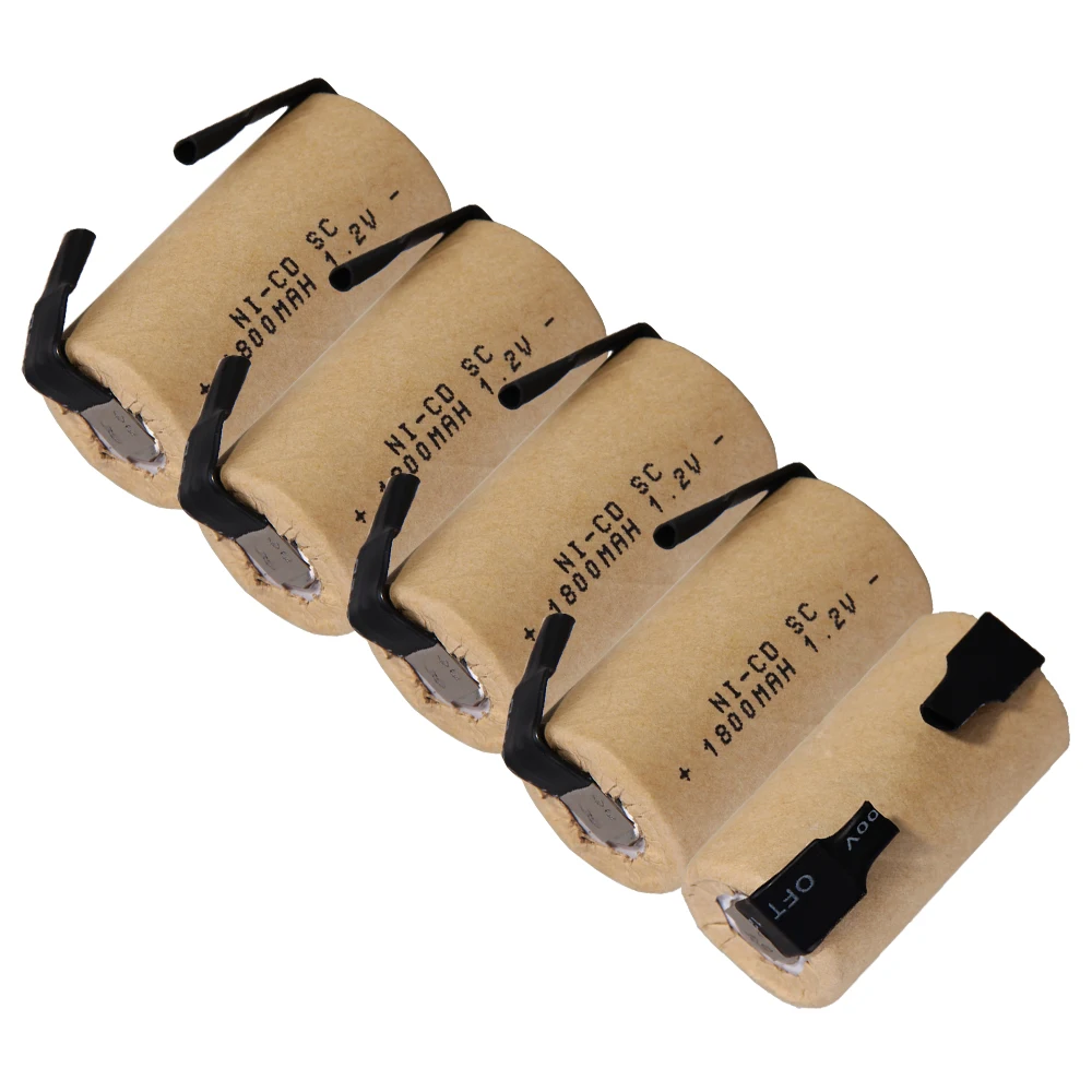 

Lowest price 5 piece SC battery 1.2v batteries rechargeable 1800mAh nicd battery for power tools akkumulator