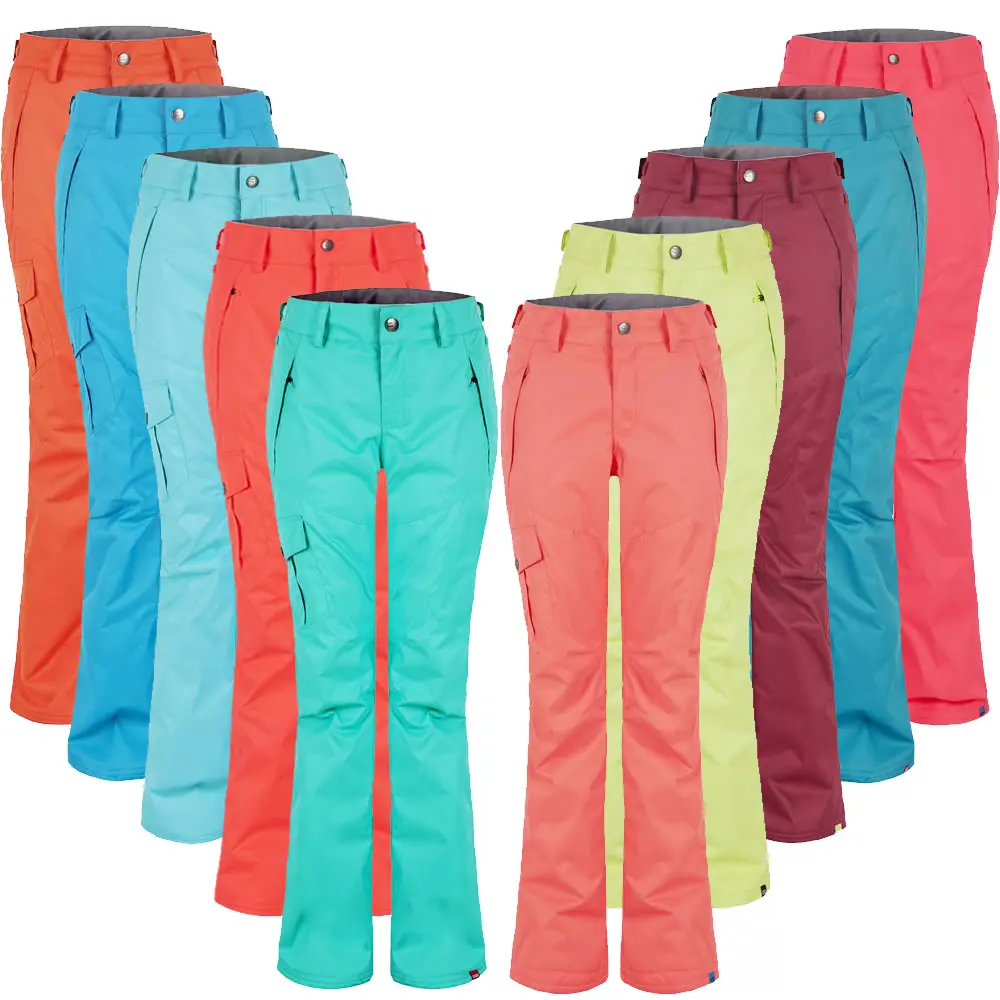 Womens Multicolor Ski Pants Female Space Cotton Padded High Quality Waterproof 10K Snowboarding Trekking Snow Trousers