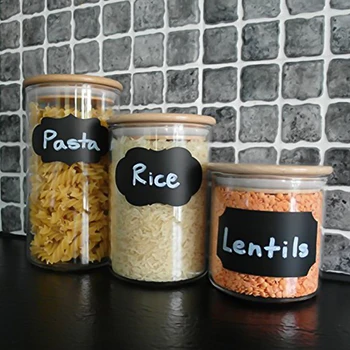 

8pcs Home Kitchen Jars Stickers Chalkboard Lables Tags Can Be Reused Waterproof Glass Bottle Stickers Labels