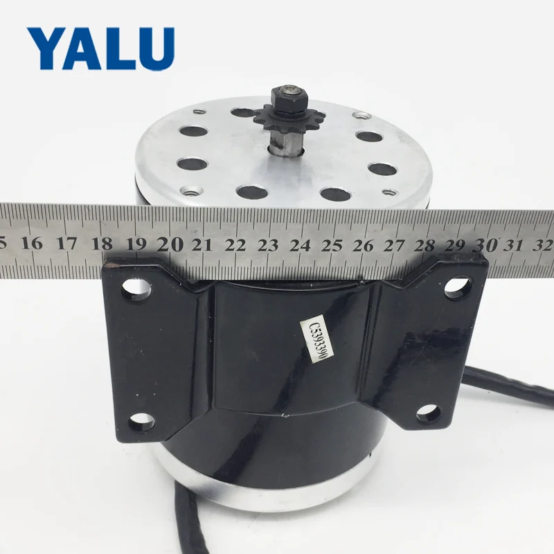 Perfect YALU MY1020 800W 36V/ 48V ATV Buggy #25 or T8F sprocket Small electric tricycle E-Scooter DC motor with Mounting bracket 4