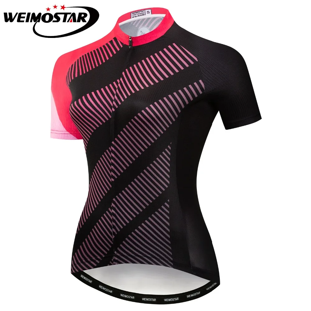 

Women Cycling Jersey Pro Team Road Bicycle Clothing Bike Wear Clothes Ropa Ciclismo Short Sleeve Maillot Ciclismo Black Pink