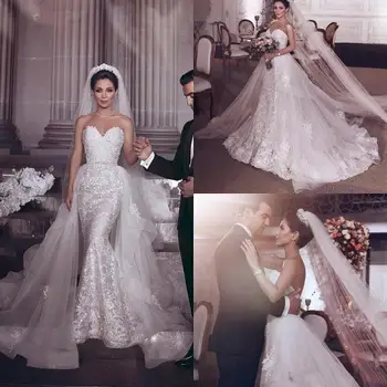 

New Arrival Mermaid Wedding Dresses 2020 robe de mariee Sweetheart Appliqued Lace Wedding Gowns Custom Made Bridal Dress