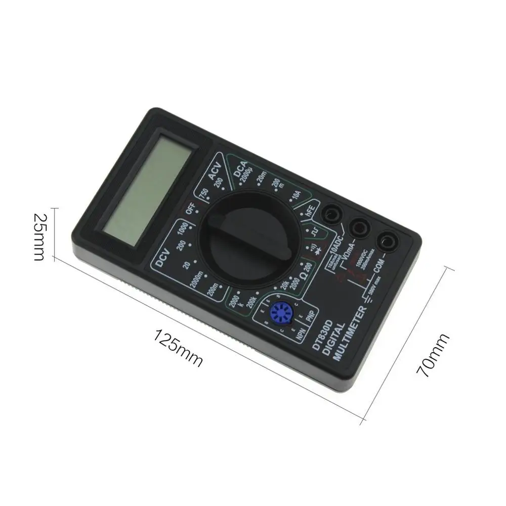 ANENG DT 830D Мини цифровой мультиметр AC/DC Вольт Ампер Ом диод hFE тестер