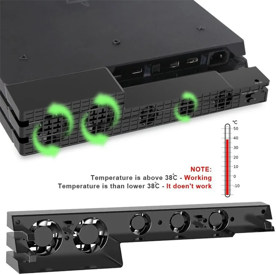 DOBE PS4 Pro Вентилятор охлаждения внешний 5 кулер вентилятор Супер Турбо температура охлаждения USB кабель для Playstation 4 Pro игровая консоль