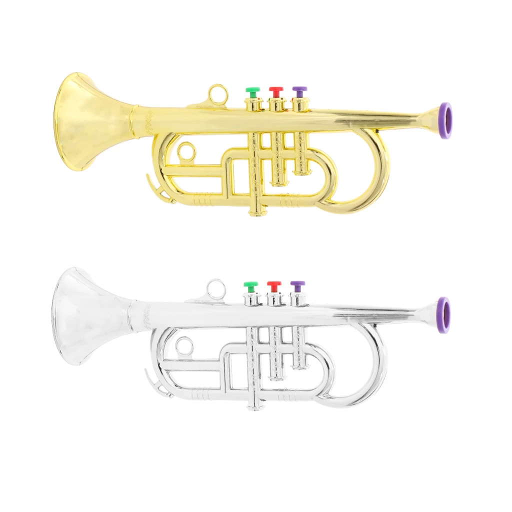 Children Trumpet Crazy Sales Golden Plastic Kid Trumpet Toddler Toy Teaching Supplies for stage performances 