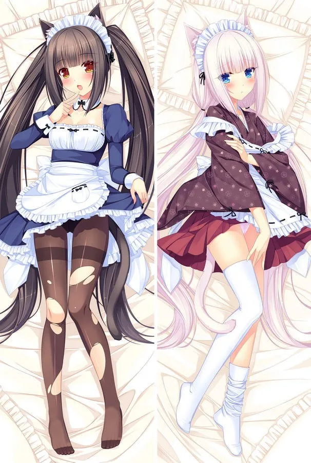 Japan Anime galgame neko para sexy animal ears girl chocolat & vanilla sayori body Pillowcase Cats Paradise dakimakura