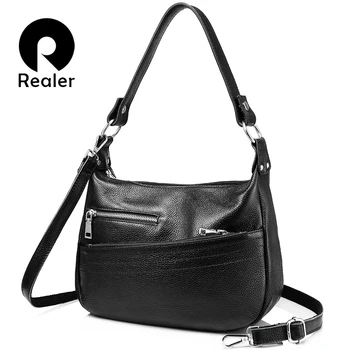 

REALER handbags genuine leather bags for women shoulder crossbody bags female high quality messenger ladies small totes student