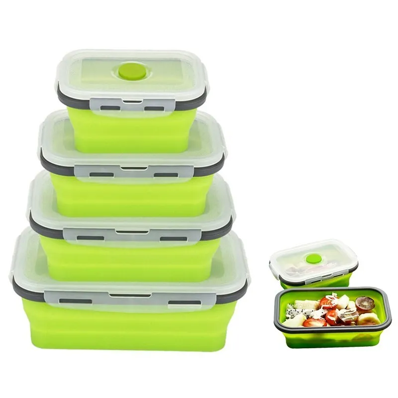 Hoomall Multifunctional Silicone Folding Lunch Box Portable Bowl