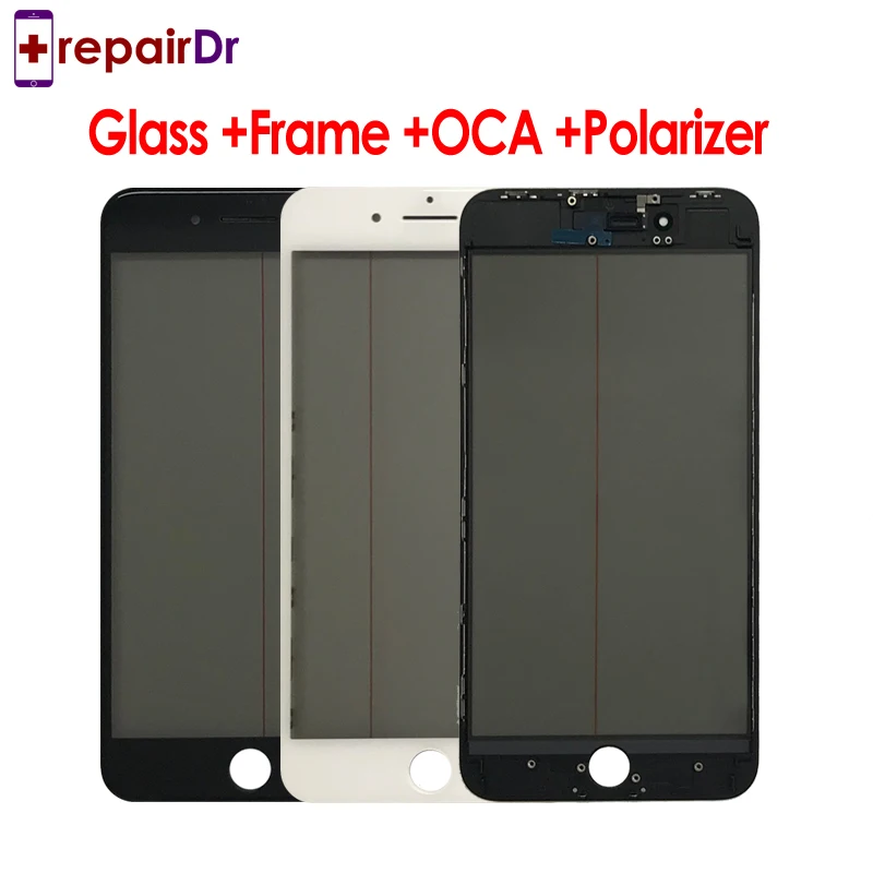 

Original 1:1 cold press 4 in 1 Front Screen Panel For iPhone 6 6s 6plus 5s 6splus Glass Lens With Frame +OCA +Polarized 5Pcs/Lot