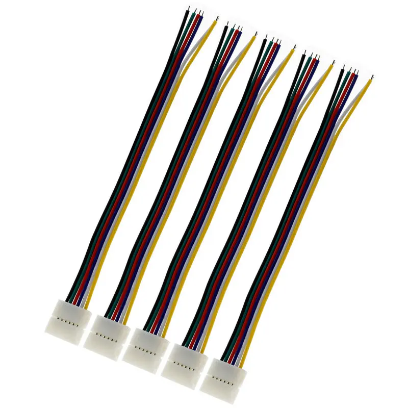 6Pin разъем светодиодной ленты для RGBCCT светодиодные ленты сварочный разъем 5 шт./лот - Цвет: Connector Wire