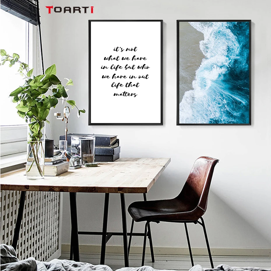 Ocean Sea Waves Canvas Nordic Posters Prints Landscape Scandinavian Style Wall Art Painting Decoration Pictures for Living Room (1)