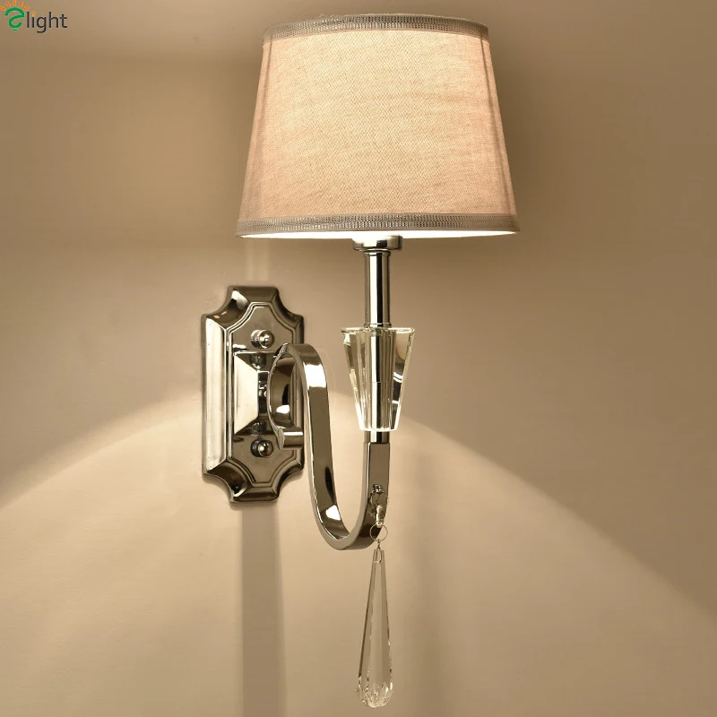 

Modern Lustre Crystal Led Wall Lamp Chrome Metal Bedroom Led Wall Lights Fixtures Dining Room Wall Light Foyer Led Wall Sconce