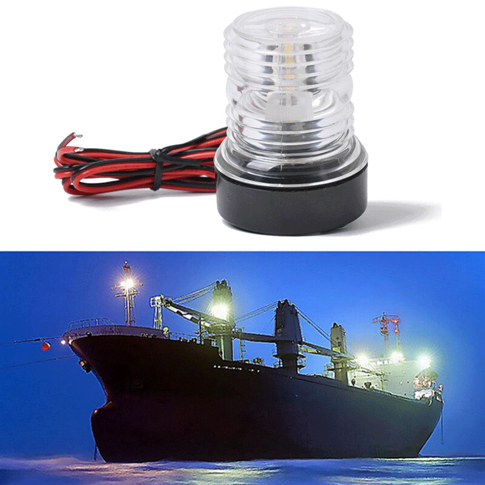 

12V LED Marine Boat Yacht Warning Light 360° Lamp Navigation Light White Sailing Signal Light For Yacht Boat Stern Anchor Light