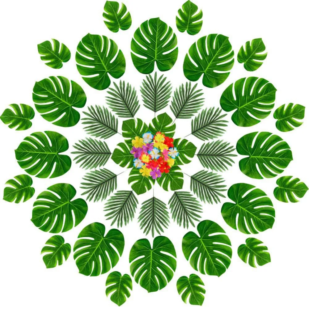 12 шт. Маленькие искусственные тропические листья пальмы черепаха лист моделирование лист для Гавайских вечерние джунгли пляж декор для вечеринки Рождества