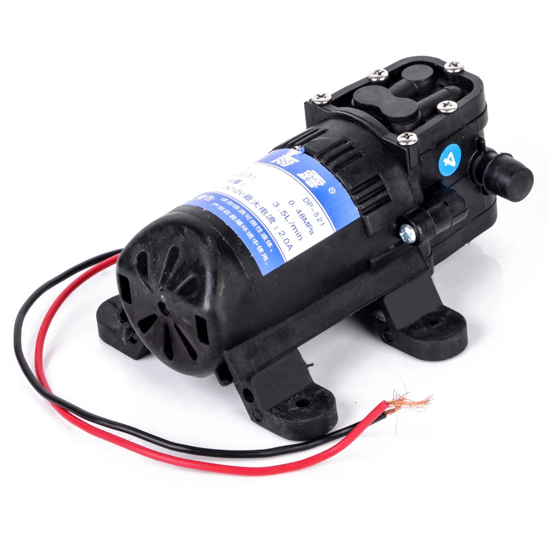 Durable DC 12V 70 PSI Agricultural Electric Water Pump Mayitr Black Micro High Pressure Diaphragm Water Sprayer Pumps 3.5L / min