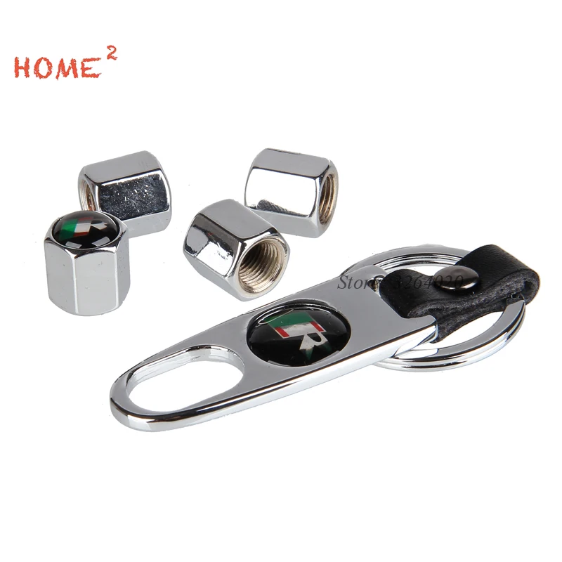 For Jaguar R Logo Car Wheel Tire Valves Caps with keychain Metal Auto Repair Tool for Jaguar XE