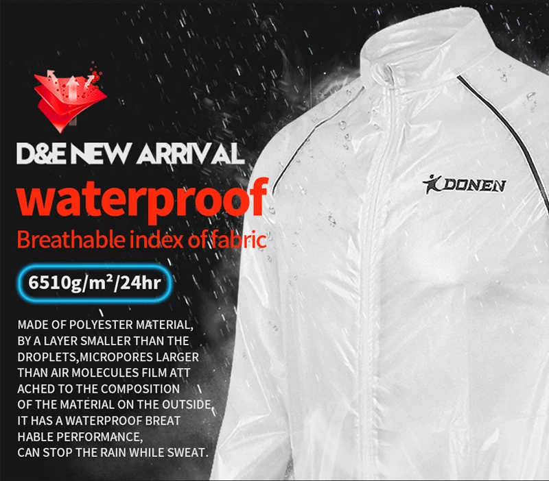 DONEN Waterproof Cycling Jacket Men Rainproof MTB Bike Wind Coat Road Bicycle Jacket Raincoat Cycling Clothing Ropa Ciclismo