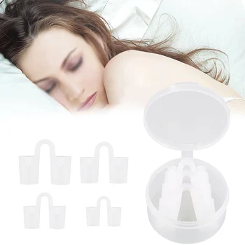

4 Pcs Healthy Sleeping care Aid Equipment Tool Apnea Nose Clip Anti-Snoring Breathe Aid Stop Snore Device Accessories