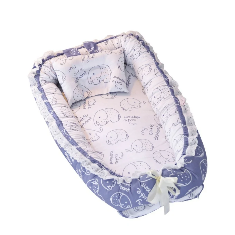 Детская кроватка для кровати портативный детский шезлонг для новорожденных кроватки дышащие и спящие гнезда путешествия детское питание - Цвет: Розовый
