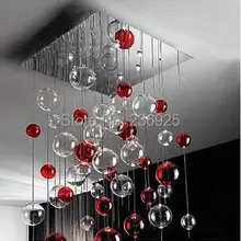 Красный пузырьковый подвесной светильник горячая Распродажа стеклянный прозрачный Блеск освещение подвесные светильники