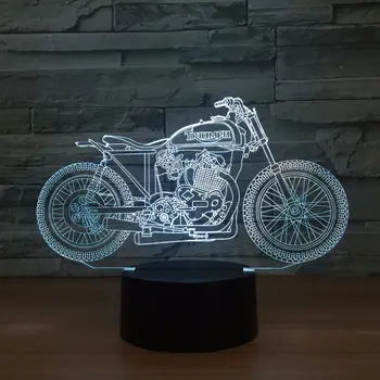 

Motorcycle touch illusion change color 3D night light LED visual stereoscopic table lamp 1342
