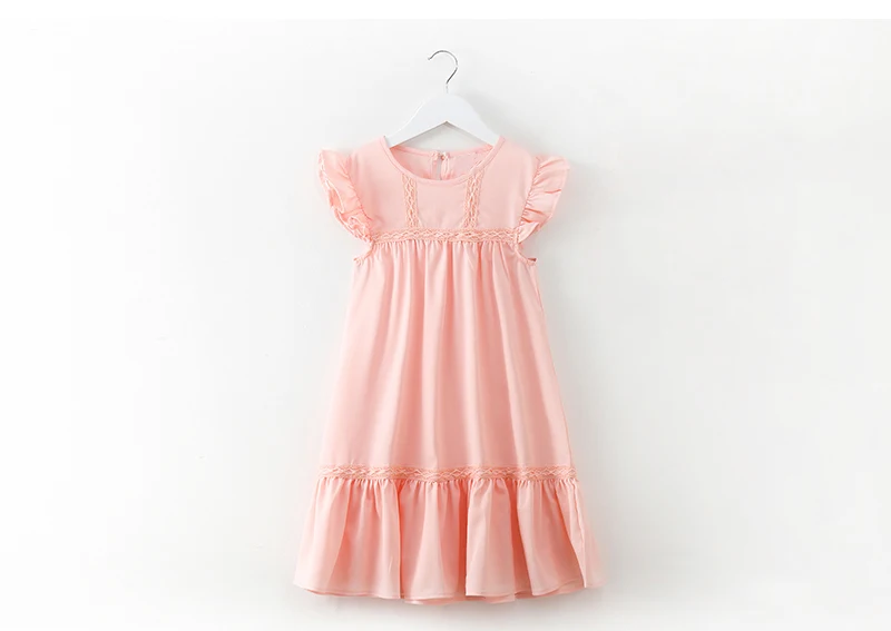 baby big girl dress kid petal sleeve knee length party dresses for girls clothes new 2018 white pink girls summer dress clothing (9)