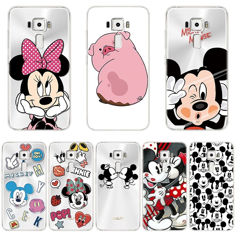 

Soft TPU Silicone Cover for Fundas Asus Zenfone 3 ZE520KL Case Pattern Mickey Cartoon Back Phone Shells Coque Capa Protective
