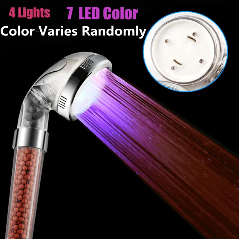

Xueqin 7 Color-Changing LED Anion Spa Shower Head Bathroom High Pressure Powerful Energy Water Saving Handheld Filter Sprinkler