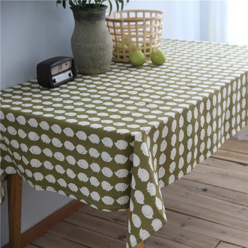 

Chicity Printed Hedgehog Cotton Tablecloth Cartoon Style Table cover Rectangular For Home Party Wedding Decoration Customized
