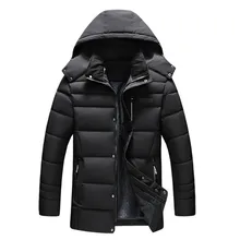 Зимняя куртка с капюшоном мужские парки теплые куртки с хлопковой подкладкой мужские пальто Повседневная Свободная мужская верхняя одежда Overcoat плюс размер пальто