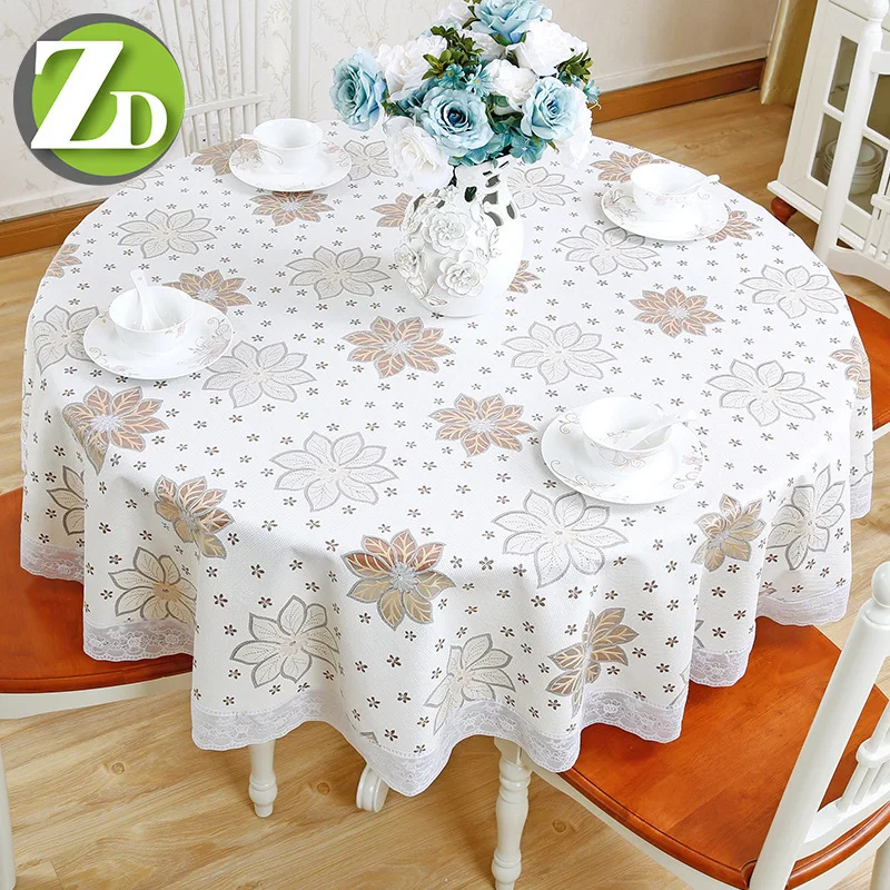 

1.8x1.8m Round PVC Tablecloth For Wedding Hotel Party Decor Waterproof Table Cloth Imitation Fabric Dining Round Table Cover