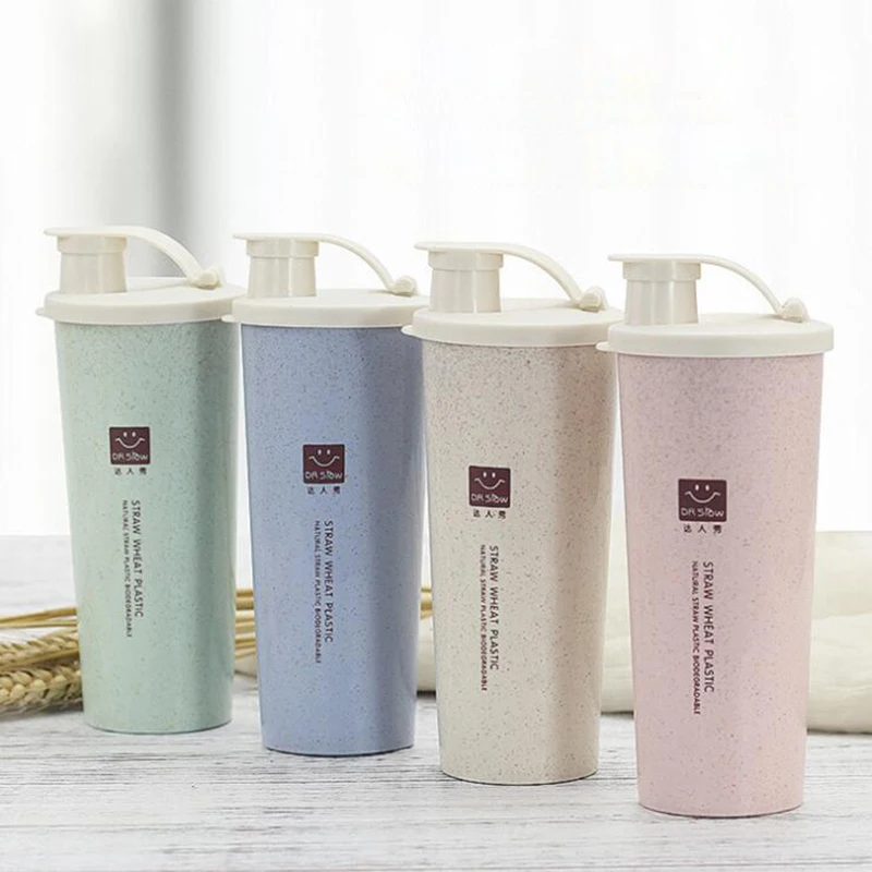 

Protein Powder Shaker Water Bottle Wheat Straw BPA Free Mixer Sports Fitness Protein Shaker Milk Shake Bottle