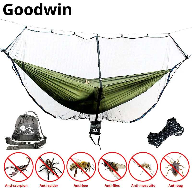 Mosquito Bug Net For Hammock Parachute Fabric Portable Ultralight With Folding Bag Indoor Outdoor Camping Gear