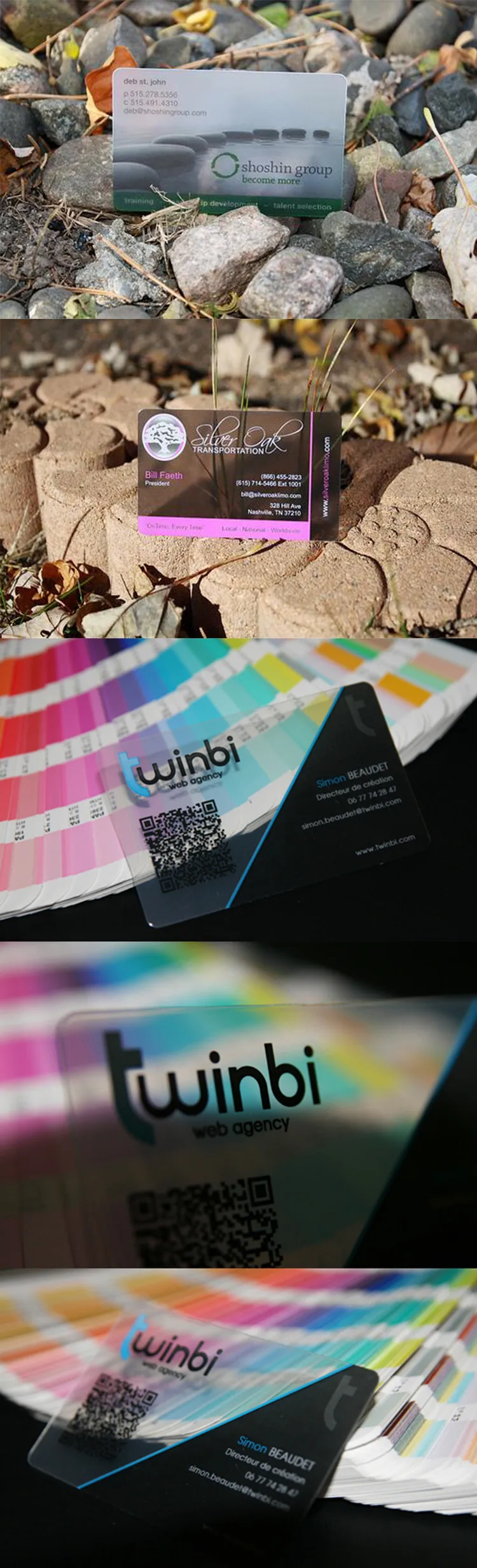 Пользовательские полноцветная печать визитные карточки, ПВХ прозрачный, матовый прозрачный пластик печать открыток закругленные углы