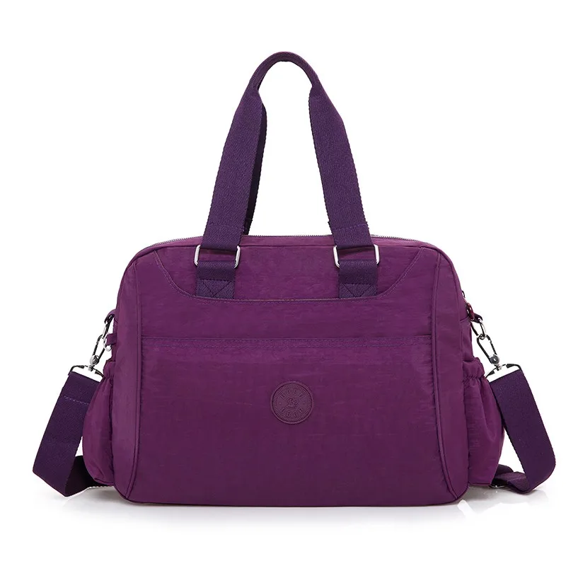 Женские нейлоновые сумки Meesenger, женские сумки на одно плечо, винтажные одноцветные сумки с несколькими карманами, женские сумки через плечо, сумки-тоут - Цвет: Purple