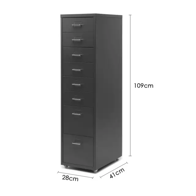 Ikayaa Metal Drawer Filing Cabinet Detachable Mobile Steel File